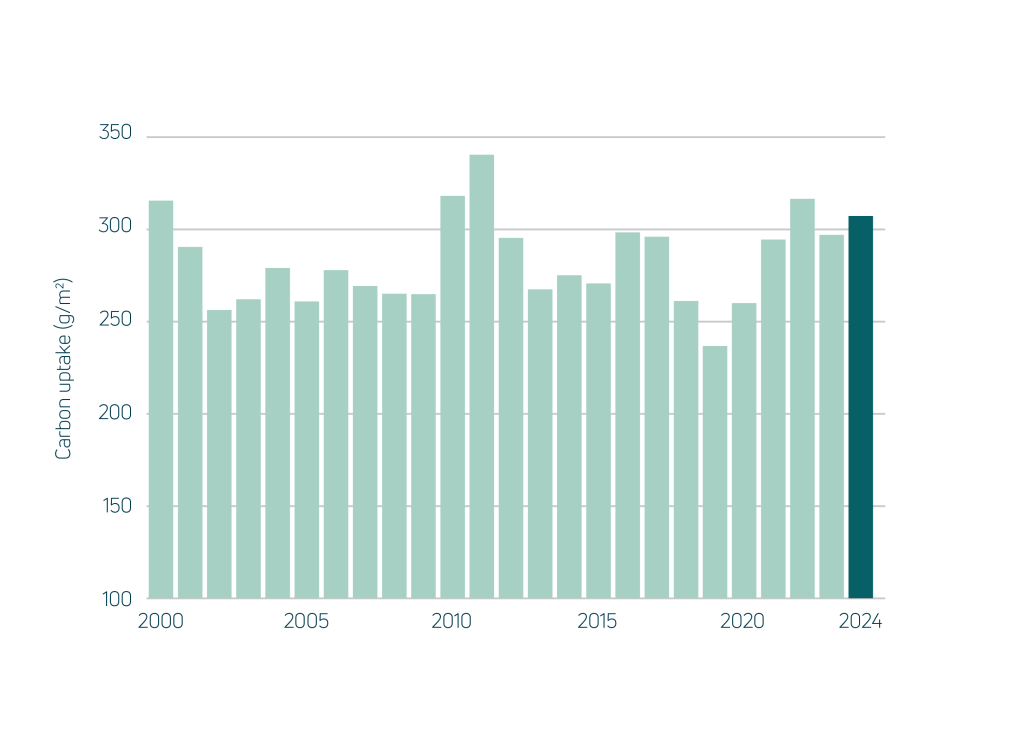 National average vegetation carbon uptake